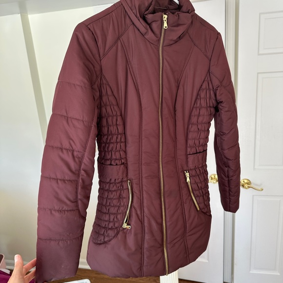 Small Celebrity Pink Puffer Coat in Plumberry - Picture 2 of 7